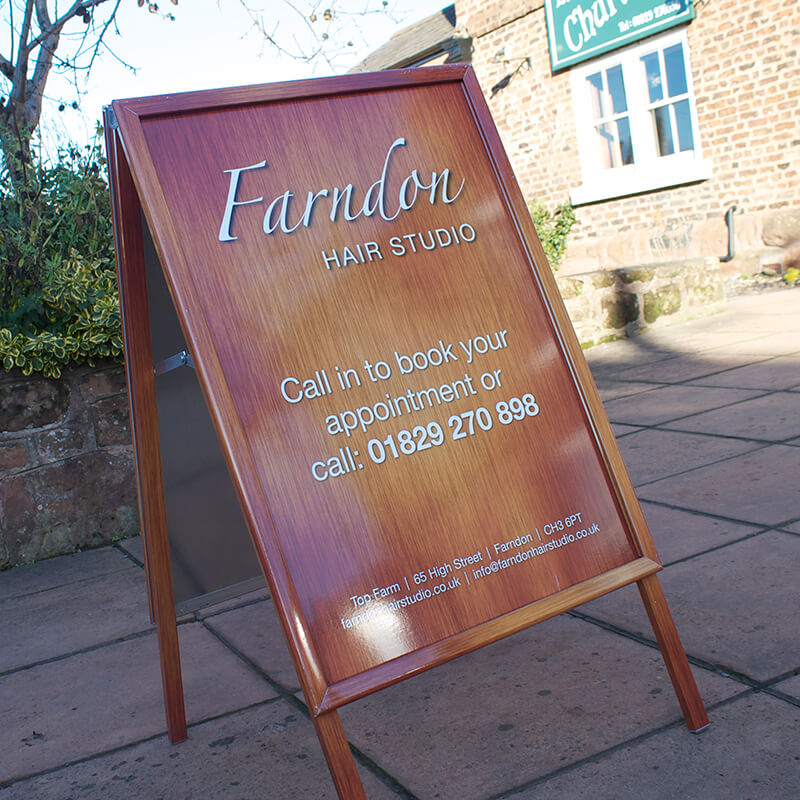 Farndon Hair Studio a-board